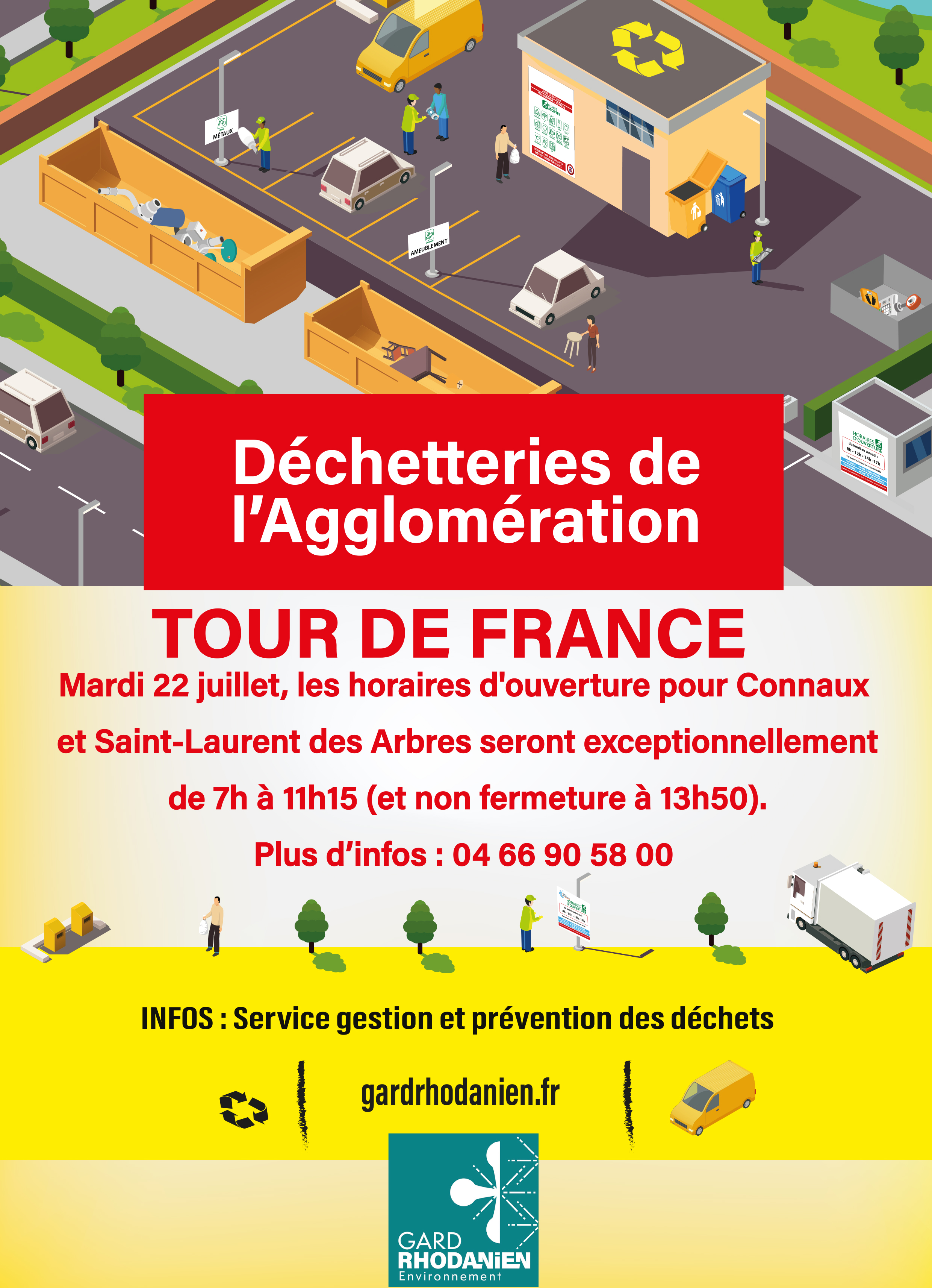 AFFICHE Tour de france déchetterie 14 juillet 2025