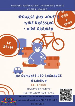 APE Kergomard : BOURSE AUX JOUETS VIDE GRENIER & DRESSING