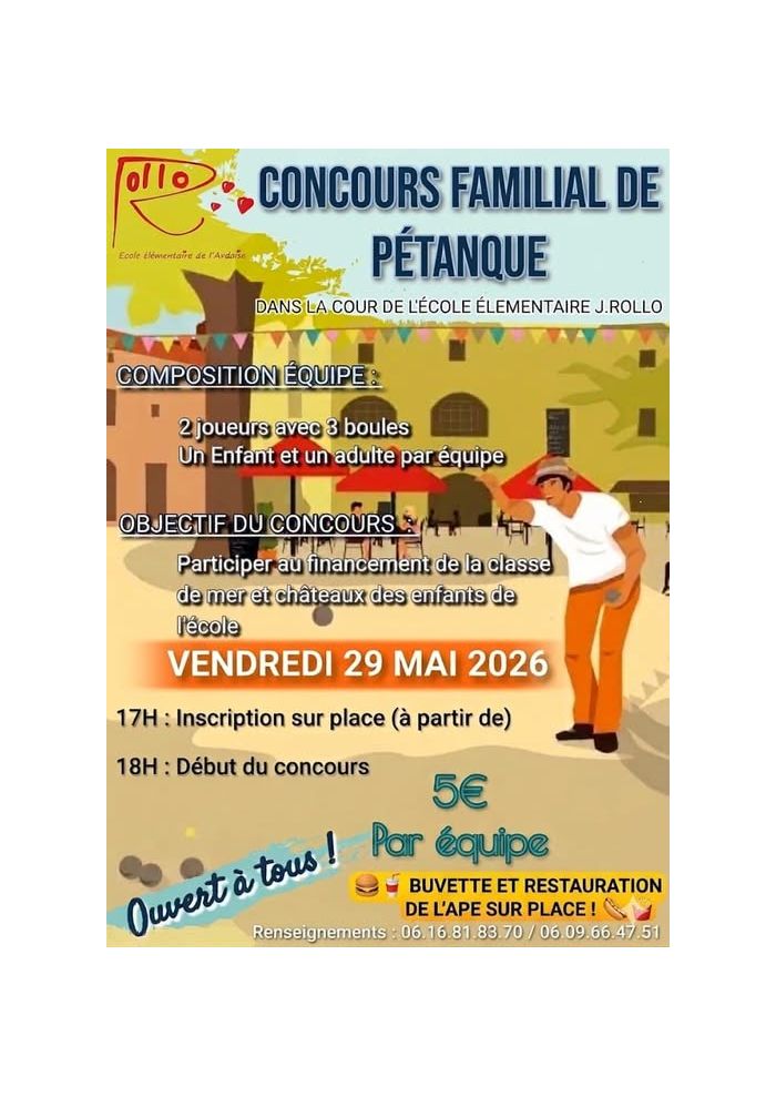 APE ROLLO : Pétanque en famille