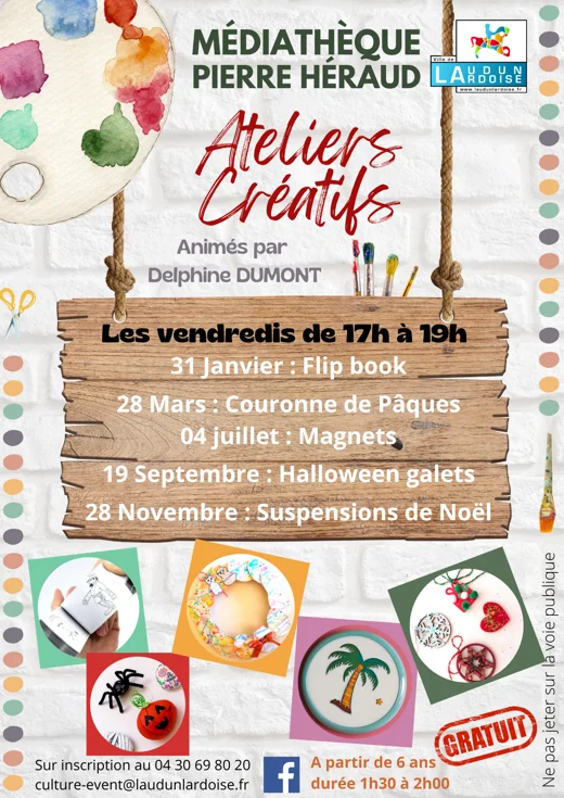 Affiche Ateliers créa Delphine Dumont 2025 1