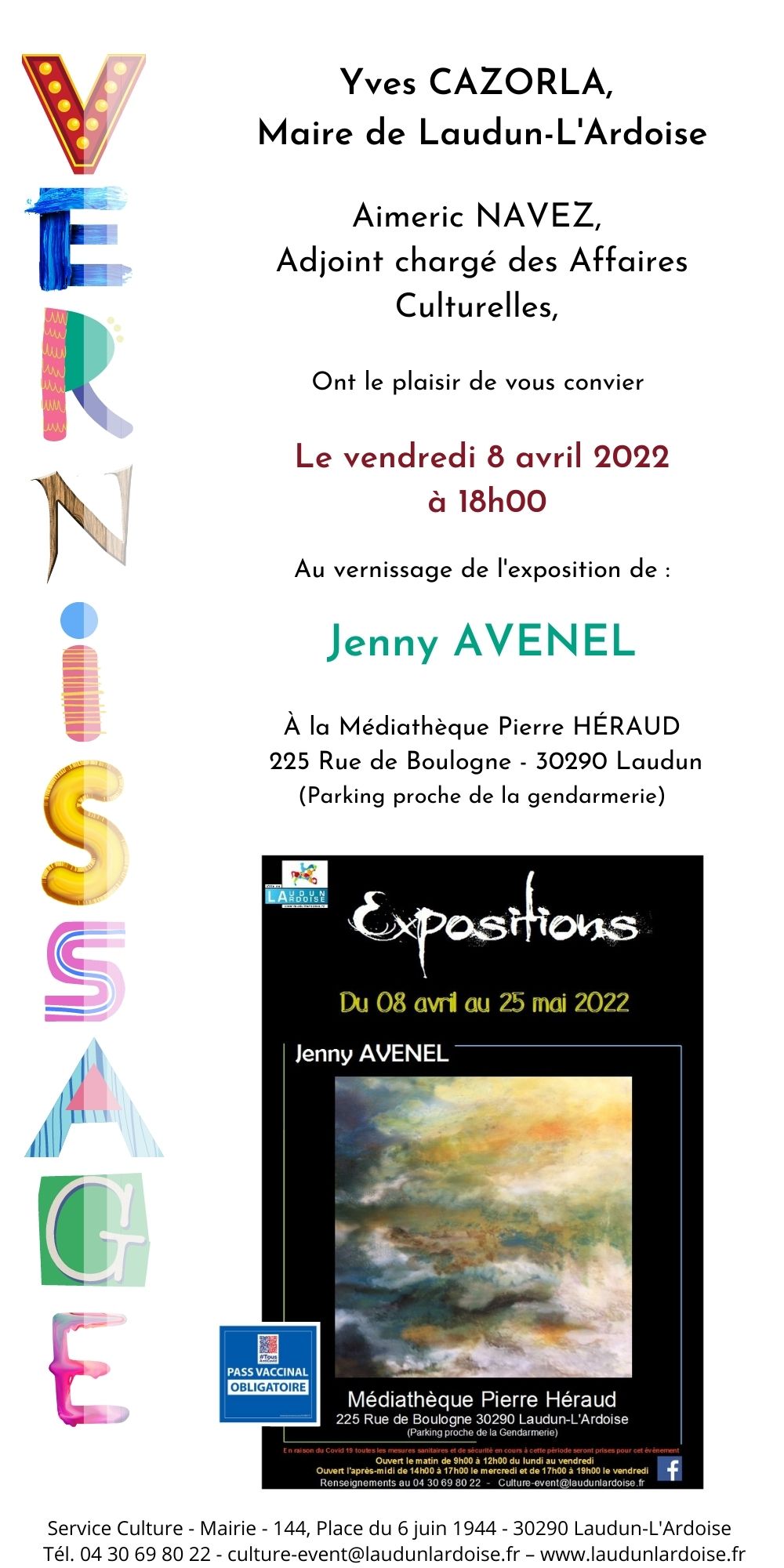Carton vernissage Jenny Avenel avril mai 2022