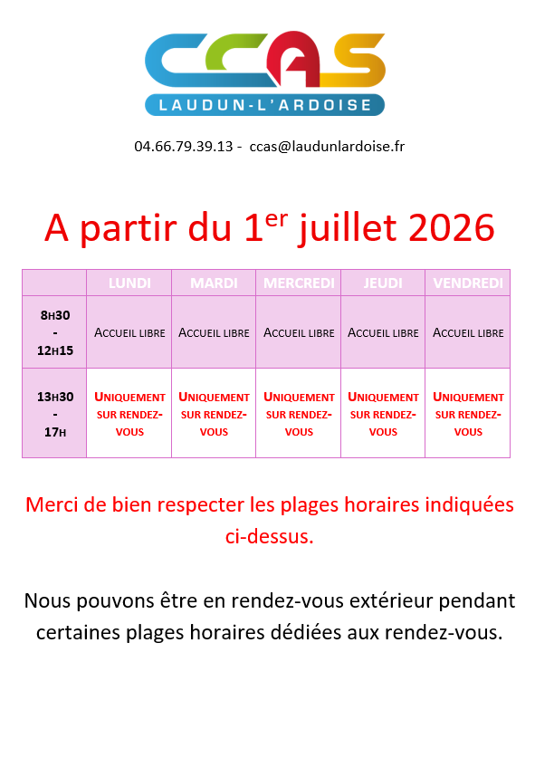 Horaire 2026