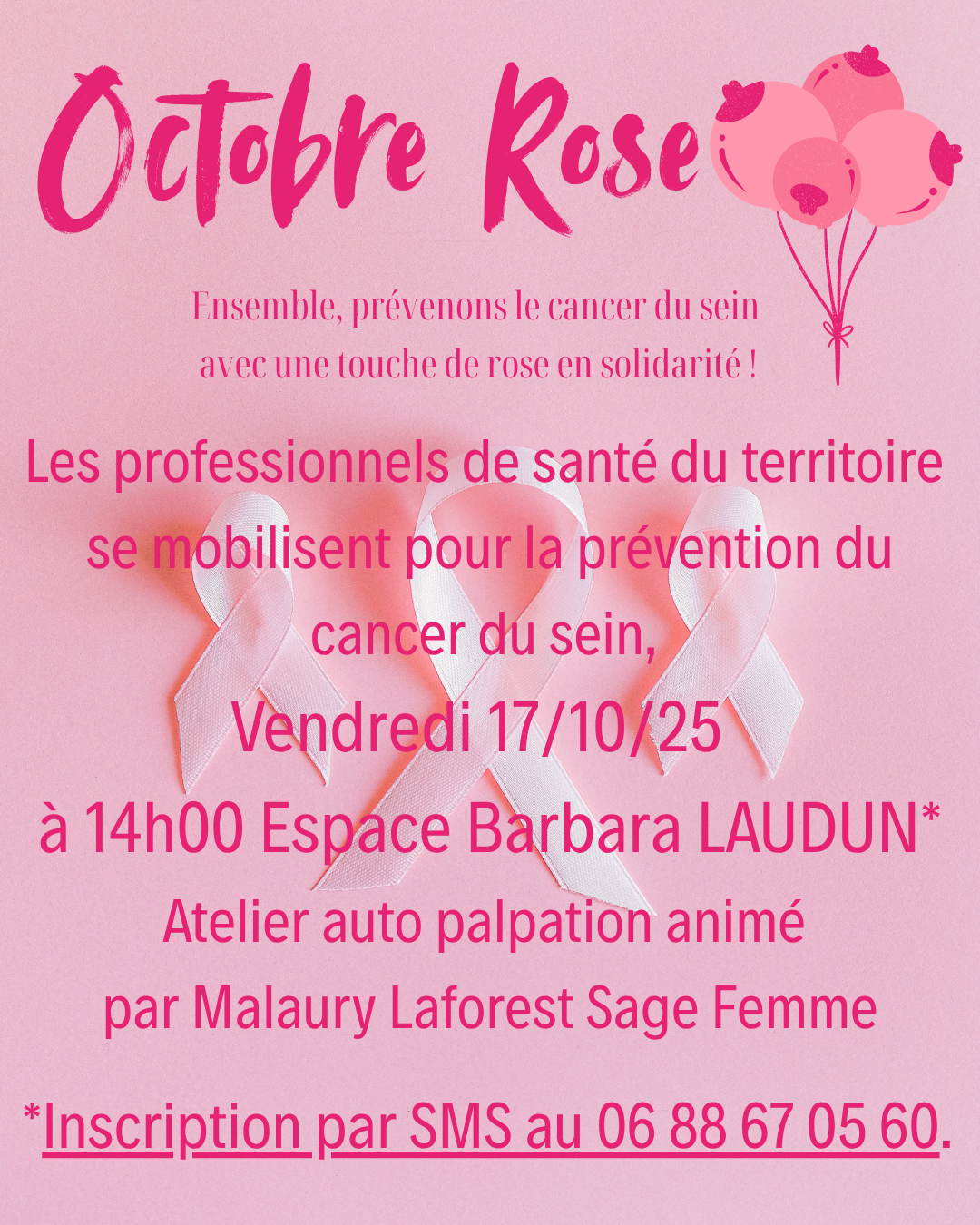 Post Instagram Octobre Rose illustration moderne rose 2