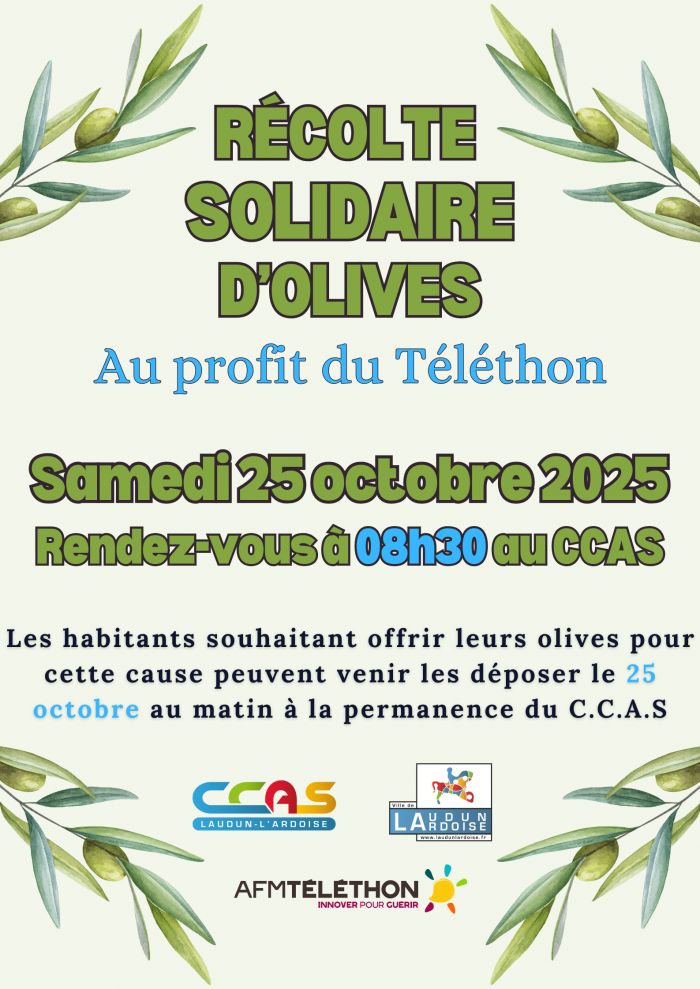 Récolte solidaire d'olives