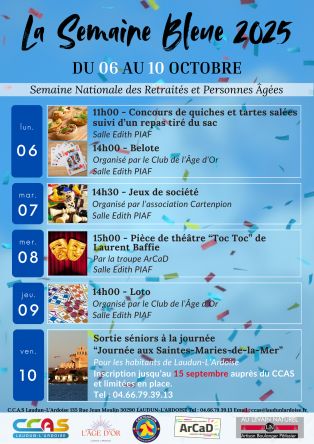 CCAS La semaine Bleue + sortie Séniors