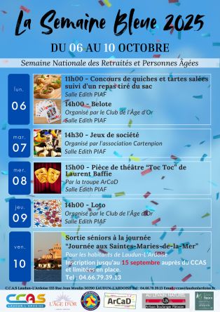 CCAS La semaine Bleue + sortie Séniors