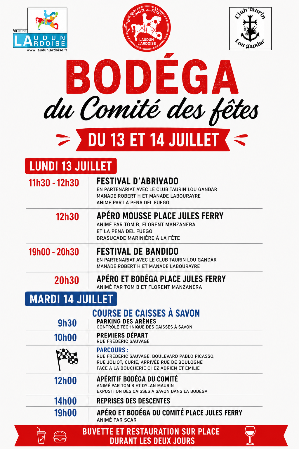affiche bodega du 13 juillet